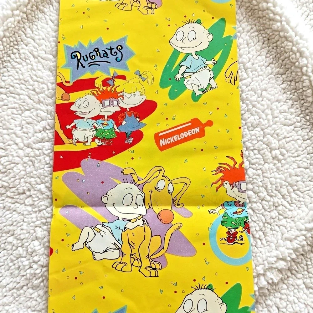Nickelodeon Rugrats Wrapping Paper 1995 Vintage Retro Yellow Tommy Chuckie 22x30